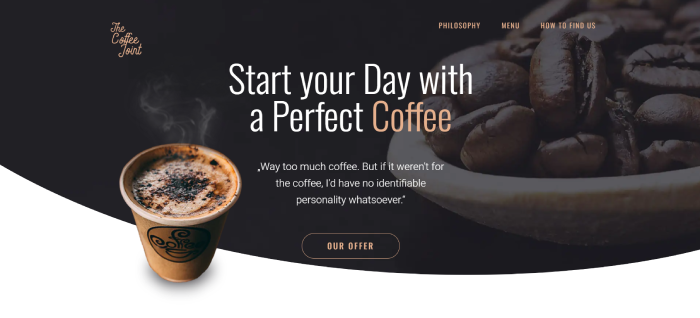 A Stylish Website for Coffee Shops & Local Cafés